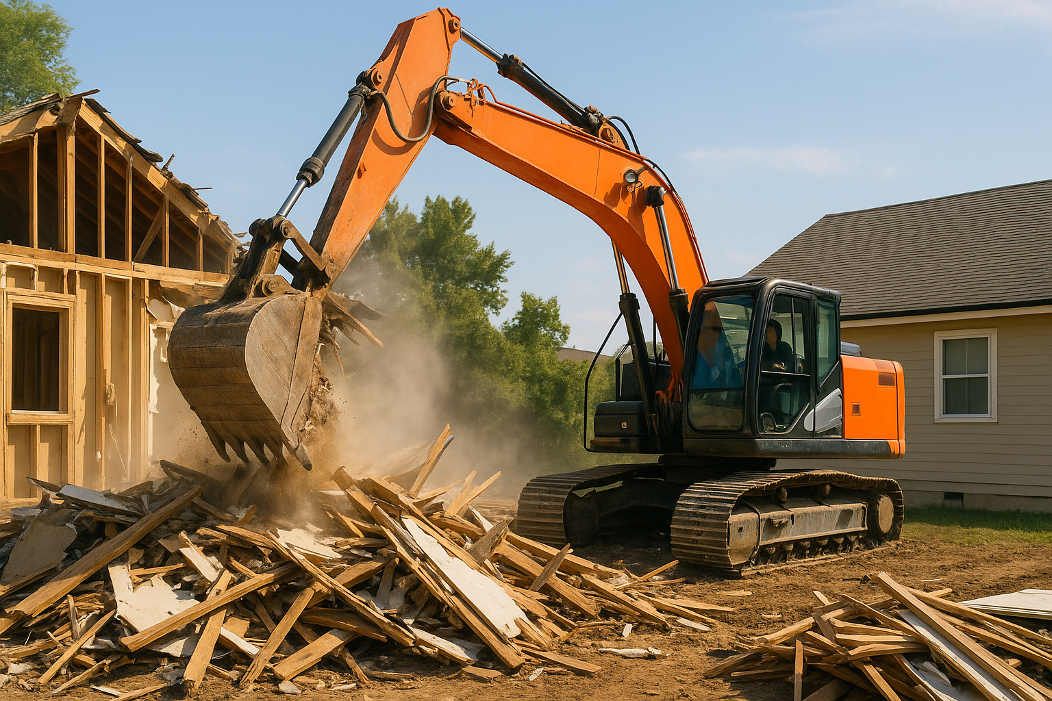 重機による解体作業